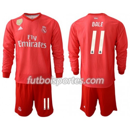 Camisetas Real Madrid Bale 11 Niño Tercera Equipacion 2018/2019 Manga Larga